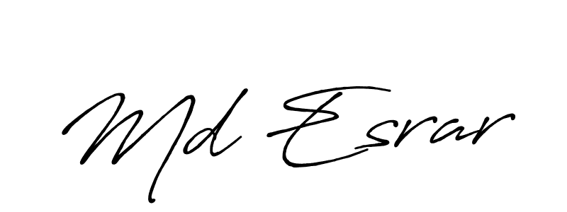 Make a beautiful signature design for name Md Esrar. With this signature (Antro_Vectra_Bolder) style, you can create a handwritten signature for free. Md Esrar signature style 7 images and pictures png