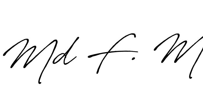 How to make Md F. M name signature. Use Antro_Vectra_Bolder style for creating short signs online. This is the latest handwritten sign. Md F. M signature style 7 images and pictures png