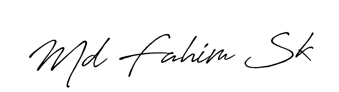 Design your own signature with our free online signature maker. With this signature software, you can create a handwritten (Antro_Vectra_Bolder) signature for name Md Fahim Sk. Md Fahim Sk signature style 7 images and pictures png