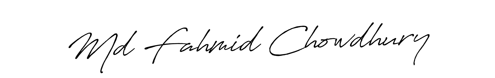 How to make Md Fahmid Chowdhury name signature. Use Antro_Vectra_Bolder style for creating short signs online. This is the latest handwritten sign. Md Fahmid Chowdhury signature style 7 images and pictures png
