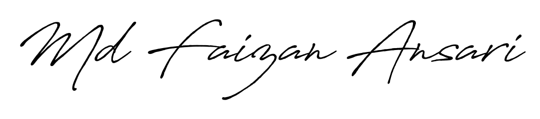This is the best signature style for the Md Faizan Ansari name. Also you like these signature font (Antro_Vectra_Bolder). Mix name signature. Md Faizan Ansari signature style 7 images and pictures png