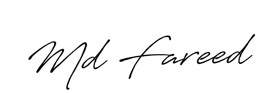 How to make Md Fareed name signature. Use Antro_Vectra_Bolder style for creating short signs online. This is the latest handwritten sign. Md Fareed signature style 7 images and pictures png