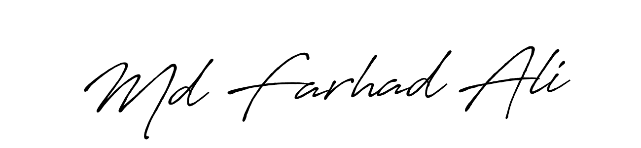 Md Farhad Ali stylish signature style. Best Handwritten Sign (Antro_Vectra_Bolder) for my name. Handwritten Signature Collection Ideas for my name Md Farhad Ali. Md Farhad Ali signature style 7 images and pictures png