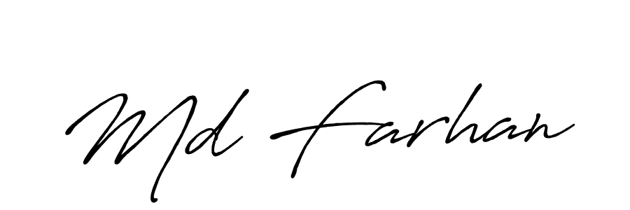 How to make Md Farhan name signature. Use Antro_Vectra_Bolder style for creating short signs online. This is the latest handwritten sign. Md Farhan signature style 7 images and pictures png