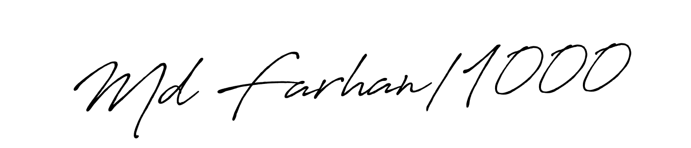 How to make Md Farhan/1000 name signature. Use Antro_Vectra_Bolder style for creating short signs online. This is the latest handwritten sign. Md Farhan/1000 signature style 7 images and pictures png