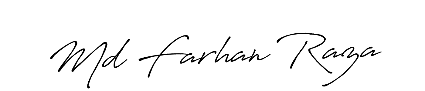 Design your own signature with our free online signature maker. With this signature software, you can create a handwritten (Antro_Vectra_Bolder) signature for name Md Farhan Raza. Md Farhan Raza signature style 7 images and pictures png