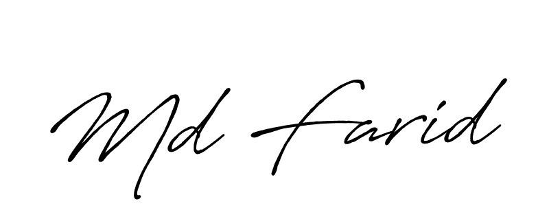 Create a beautiful signature design for name Md Farid. With this signature (Antro_Vectra_Bolder) fonts, you can make a handwritten signature for free. Md Farid signature style 7 images and pictures png