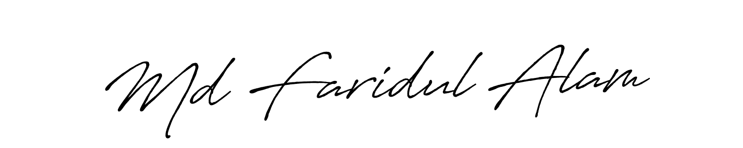 Make a beautiful signature design for name Md Faridul Alam. With this signature (Antro_Vectra_Bolder) style, you can create a handwritten signature for free. Md Faridul Alam signature style 7 images and pictures png
