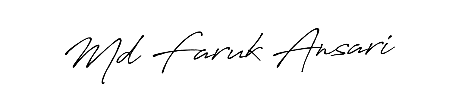 Make a beautiful signature design for name Md Faruk Ansari. With this signature (Antro_Vectra_Bolder) style, you can create a handwritten signature for free. Md Faruk Ansari signature style 7 images and pictures png