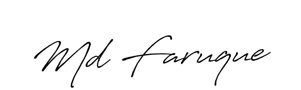 Use a signature maker to create a handwritten signature online. With this signature software, you can design (Antro_Vectra_Bolder) your own signature for name Md Faruque. Md Faruque signature style 7 images and pictures png