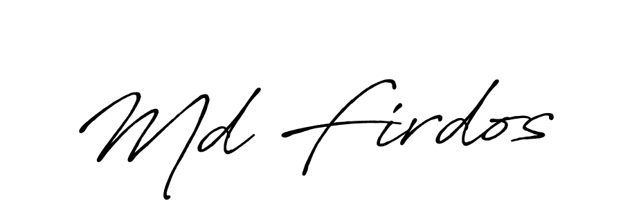 This is the best signature style for the Md Firdos name. Also you like these signature font (Antro_Vectra_Bolder). Mix name signature. Md Firdos signature style 7 images and pictures png