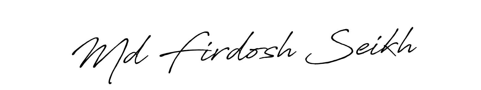 Use a signature maker to create a handwritten signature online. With this signature software, you can design (Antro_Vectra_Bolder) your own signature for name Md Firdosh Seikh. Md Firdosh Seikh signature style 7 images and pictures png