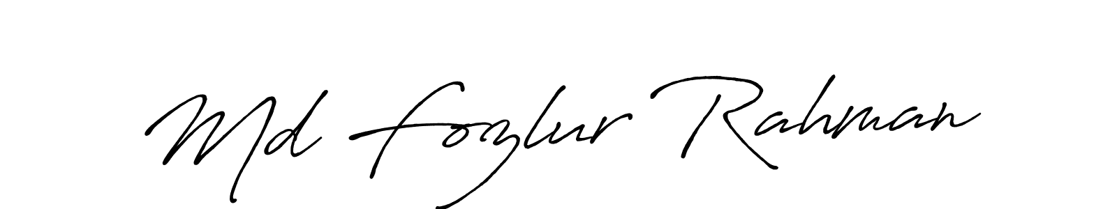 Create a beautiful signature design for name Md Fozlur Rahman. With this signature (Antro_Vectra_Bolder) fonts, you can make a handwritten signature for free. Md Fozlur Rahman signature style 7 images and pictures png