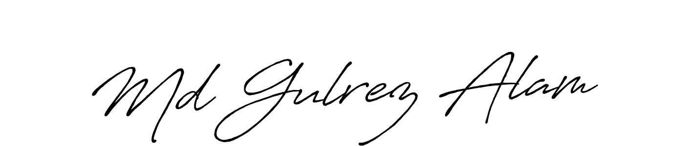 The best way (Antro_Vectra_Bolder) to make a short signature is to pick only two or three words in your name. The name Md Gulrez Alam include a total of six letters. For converting this name. Md Gulrez Alam signature style 7 images and pictures png