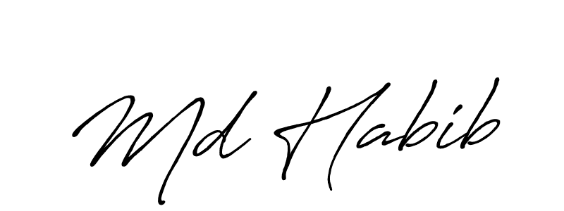 Use a signature maker to create a handwritten signature online. With this signature software, you can design (Antro_Vectra_Bolder) your own signature for name Md Habib. Md Habib signature style 7 images and pictures png