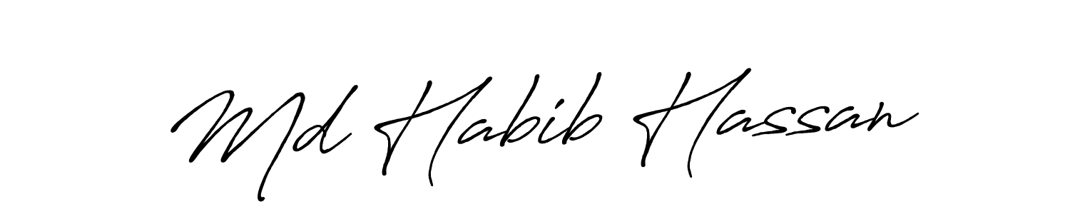 Design your own signature with our free online signature maker. With this signature software, you can create a handwritten (Antro_Vectra_Bolder) signature for name Md Habib Hassan. Md Habib Hassan signature style 7 images and pictures png