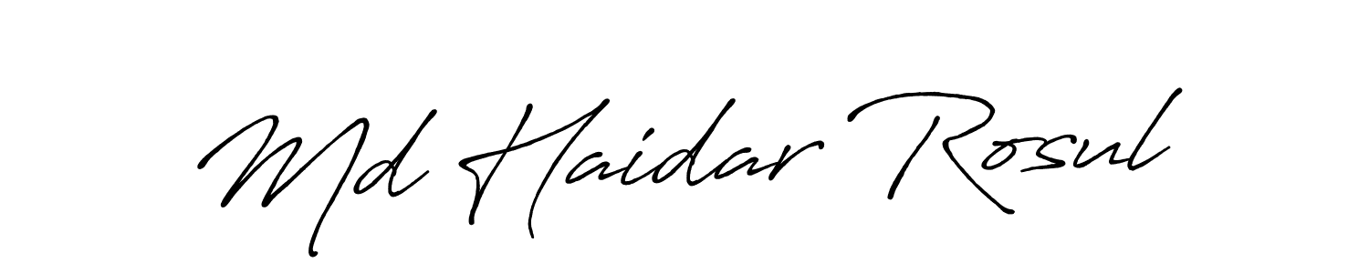 Make a beautiful signature design for name Md Haidar Rosul. With this signature (Antro_Vectra_Bolder) style, you can create a handwritten signature for free. Md Haidar Rosul signature style 7 images and pictures png