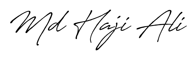 Upgrade your professional image with Md Haji Ali signature created with Antro_Vectra_Bolder font. Fast, free, and watermark-free download. Md Haji Ali signature style 7 images and pictures png