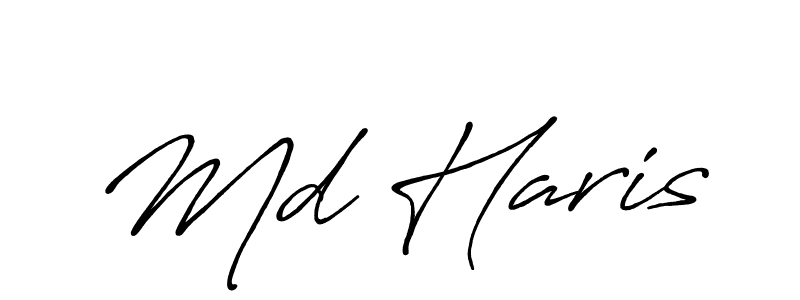 Use a signature maker to create a handwritten signature online. With this signature software, you can design (Antro_Vectra_Bolder) your own signature for name Md Haris. Md Haris signature style 7 images and pictures png