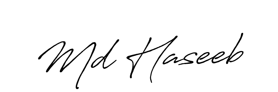 How to make Md Haseeb name signature. Use Antro_Vectra_Bolder style for creating short signs online. This is the latest handwritten sign. Md Haseeb signature style 7 images and pictures png