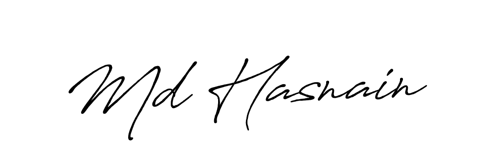 Create a beautiful signature design for name Md Hasnain. With this signature (Antro_Vectra_Bolder) fonts, you can make a handwritten signature for free. Md Hasnain signature style 7 images and pictures png