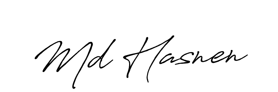 Md Hasnen stylish signature style. Best Handwritten Sign (Antro_Vectra_Bolder) for my name. Handwritten Signature Collection Ideas for my name Md Hasnen. Md Hasnen signature style 7 images and pictures png