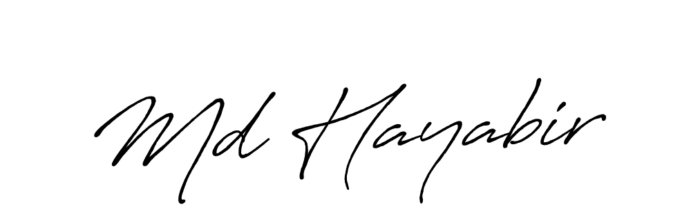 Create a beautiful signature design for name Md Hayabir. With this signature (Antro_Vectra_Bolder) fonts, you can make a handwritten signature for free. Md Hayabir signature style 7 images and pictures png