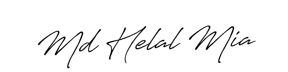 Also You can easily find your signature by using the search form. We will create Md Helal Mia name handwritten signature images for you free of cost using Antro_Vectra_Bolder sign style. Md Helal Mia signature style 7 images and pictures png