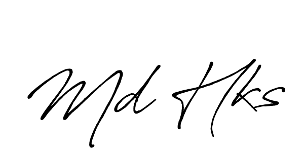 Use a signature maker to create a handwritten signature online. With this signature software, you can design (Antro_Vectra_Bolder) your own signature for name Md Hks. Md Hks signature style 7 images and pictures png