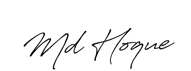 Make a beautiful signature design for name Md Hoque. With this signature (Antro_Vectra_Bolder) style, you can create a handwritten signature for free. Md Hoque signature style 7 images and pictures png