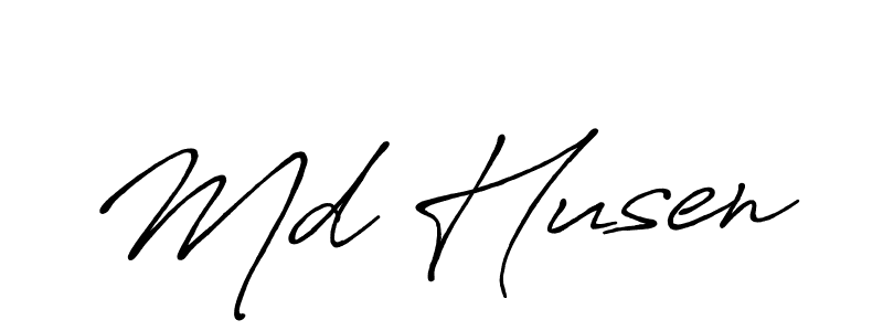 Create a beautiful signature design for name Md Husen. With this signature (Antro_Vectra_Bolder) fonts, you can make a handwritten signature for free. Md Husen signature style 7 images and pictures png