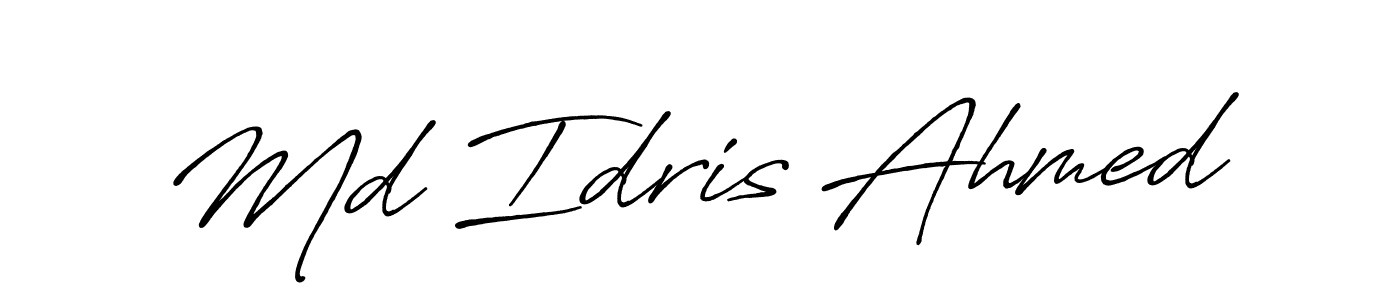 The best way (Antro_Vectra_Bolder) to make a short signature is to pick only two or three words in your name. The name Md Idris Ahmed include a total of six letters. For converting this name. Md Idris Ahmed signature style 7 images and pictures png
