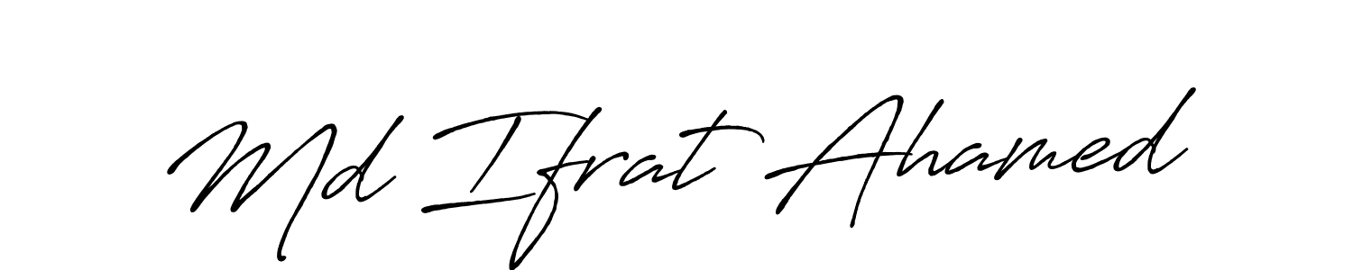 How to make Md Ifrat Ahamed name signature. Use Antro_Vectra_Bolder style for creating short signs online. This is the latest handwritten sign. Md Ifrat Ahamed signature style 7 images and pictures png