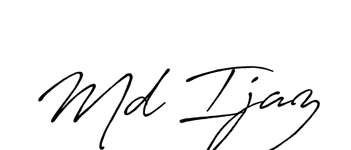 Md Ijaz stylish signature style. Best Handwritten Sign (Antro_Vectra_Bolder) for my name. Handwritten Signature Collection Ideas for my name Md Ijaz. Md Ijaz signature style 7 images and pictures png