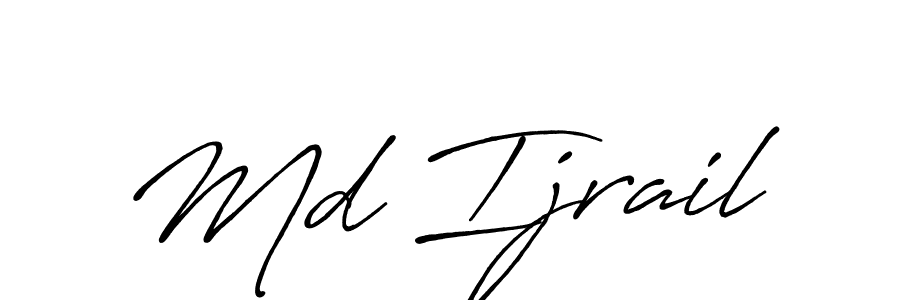 How to make Md Ijrail signature? Antro_Vectra_Bolder is a professional autograph style. Create handwritten signature for Md Ijrail name. Md Ijrail signature style 7 images and pictures png