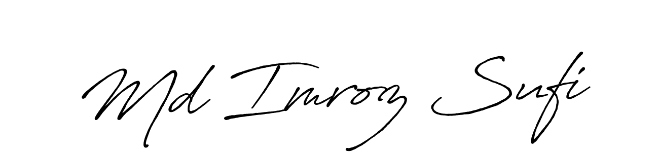 Antro_Vectra_Bolder is a professional signature style that is perfect for those who want to add a touch of class to their signature. It is also a great choice for those who want to make their signature more unique. Get Md Imroz Sufi name to fancy signature for free. Md Imroz Sufi signature style 7 images and pictures png