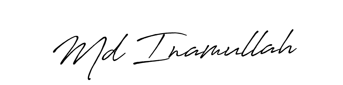Design your own signature with our free online signature maker. With this signature software, you can create a handwritten (Antro_Vectra_Bolder) signature for name Md Inamullah. Md Inamullah signature style 7 images and pictures png