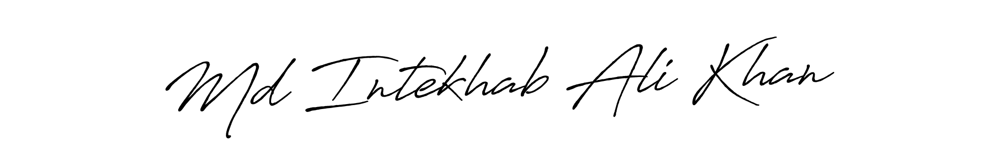 How to make Md Intekhab Ali Khan name signature. Use Antro_Vectra_Bolder style for creating short signs online. This is the latest handwritten sign. Md Intekhab Ali Khan signature style 7 images and pictures png