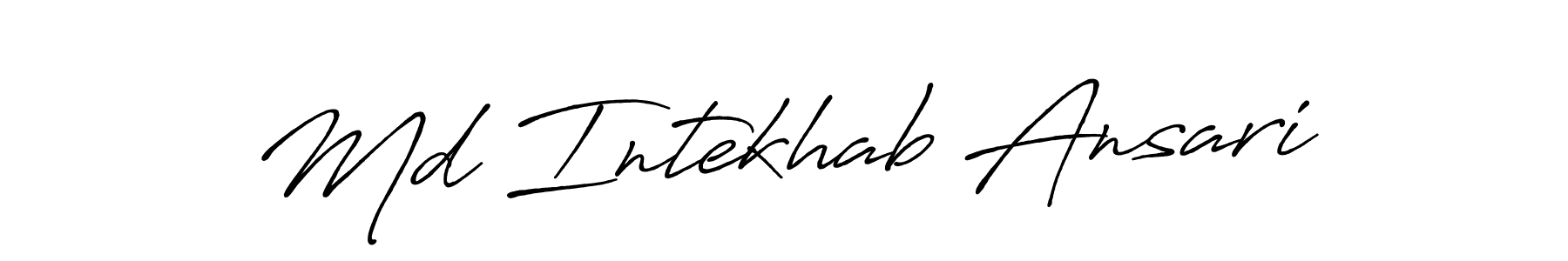 Also You can easily find your signature by using the search form. We will create Md Intekhab Ansari name handwritten signature images for you free of cost using Antro_Vectra_Bolder sign style. Md Intekhab Ansari signature style 7 images and pictures png