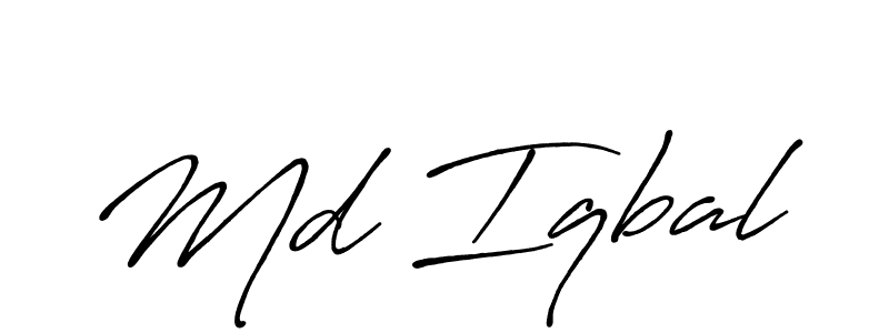 Use a signature maker to create a handwritten signature online. With this signature software, you can design (Antro_Vectra_Bolder) your own signature for name Md Iqbal. Md Iqbal signature style 7 images and pictures png