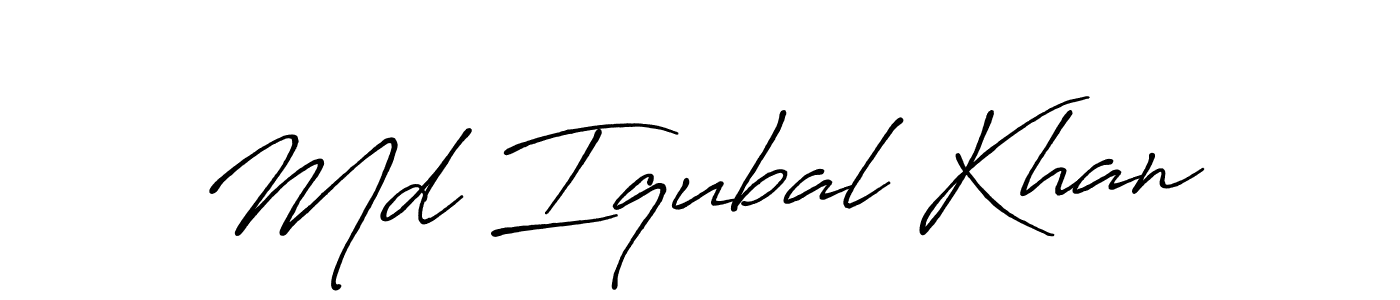 How to make Md Iqubal Khan name signature. Use Antro_Vectra_Bolder style for creating short signs online. This is the latest handwritten sign. Md Iqubal Khan signature style 7 images and pictures png