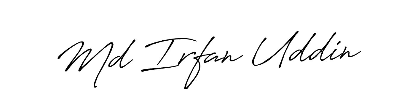 Design your own signature with our free online signature maker. With this signature software, you can create a handwritten (Antro_Vectra_Bolder) signature for name Md Irfan Uddin. Md Irfan Uddin signature style 7 images and pictures png