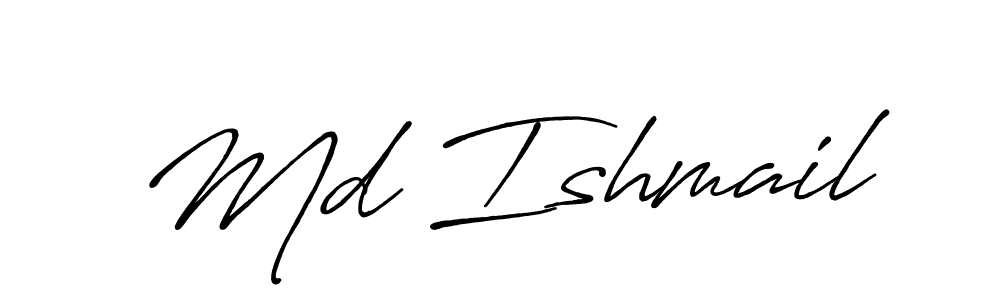 Design your own signature with our free online signature maker. With this signature software, you can create a handwritten (Antro_Vectra_Bolder) signature for name Md Ishmail. Md Ishmail signature style 7 images and pictures png