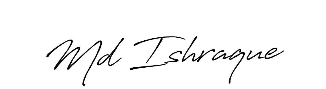 Make a beautiful signature design for name Md Ishraque. With this signature (Antro_Vectra_Bolder) style, you can create a handwritten signature for free. Md Ishraque signature style 7 images and pictures png