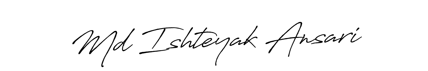 Use a signature maker to create a handwritten signature online. With this signature software, you can design (Antro_Vectra_Bolder) your own signature for name Md Ishteyak Ansari. Md Ishteyak Ansari signature style 7 images and pictures png
