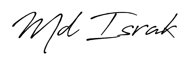You should practise on your own different ways (Antro_Vectra_Bolder) to write your name (Md Israk) in signature. Don't let someone else do it for you. Md Israk signature style 7 images and pictures png