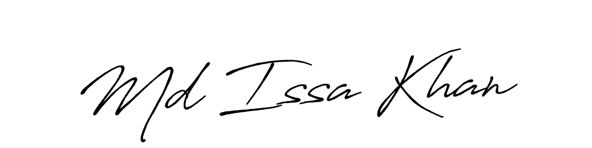 How to make Md Issa Khan name signature. Use Antro_Vectra_Bolder style for creating short signs online. This is the latest handwritten sign. Md Issa Khan signature style 7 images and pictures png