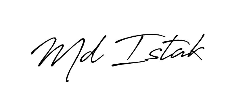 Design your own signature with our free online signature maker. With this signature software, you can create a handwritten (Antro_Vectra_Bolder) signature for name Md Istak. Md Istak signature style 7 images and pictures png