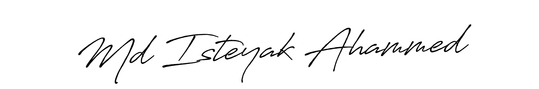 The best way (Antro_Vectra_Bolder) to make a short signature is to pick only two or three words in your name. The name Md Isteyak Ahammed include a total of six letters. For converting this name. Md Isteyak Ahammed signature style 7 images and pictures png