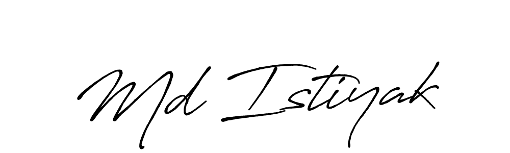 You should practise on your own different ways (Antro_Vectra_Bolder) to write your name (Md Istiyak) in signature. don't let someone else do it for you. Md Istiyak signature style 7 images and pictures png